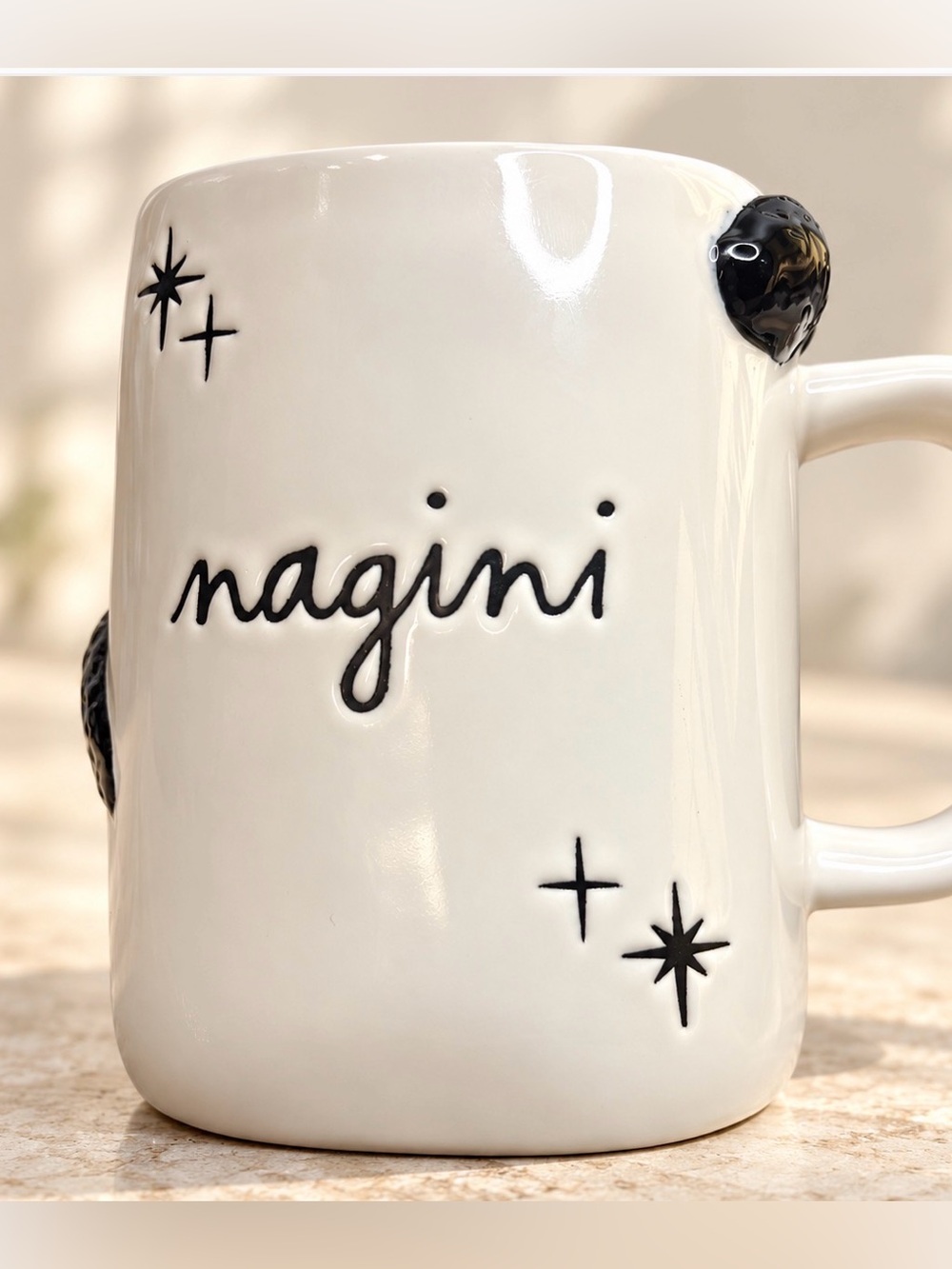Rae Dunn Harry Potter Nagini Mug with 3D Black Snake